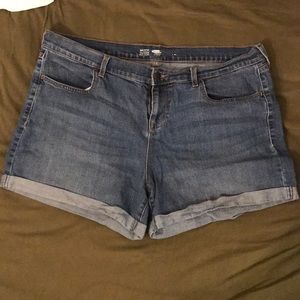 Cuffed Jean Shorts